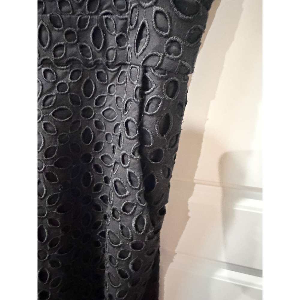 J. Crew Kasana Black Embroidered Eyelet Ruffle Strap Jumpsuit Size 8 Coastal - Picture 7 of 11